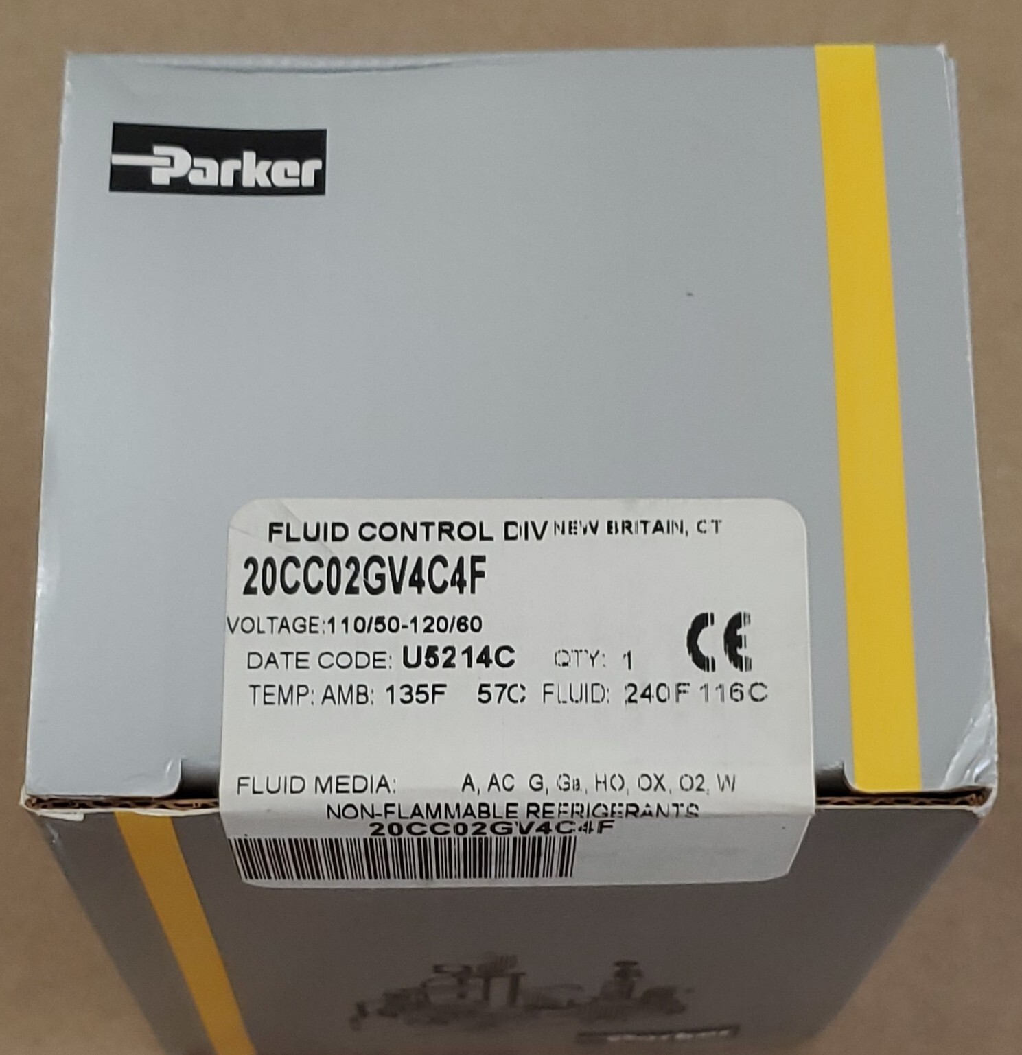 *NEW SEALED BOX* Parker 20CC02GV4C4F Solenoid Valve 1/8″ 2-Way 625Psi + Warranty