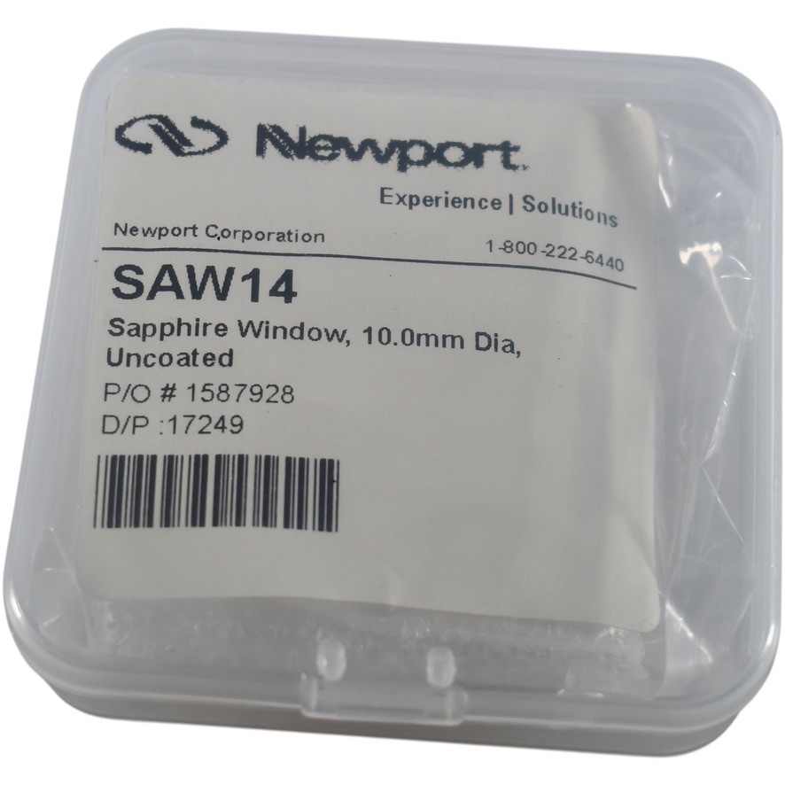 NEW Newport SAW14 10mm Uncoated Sapphire Optical Parallel Window Crystal