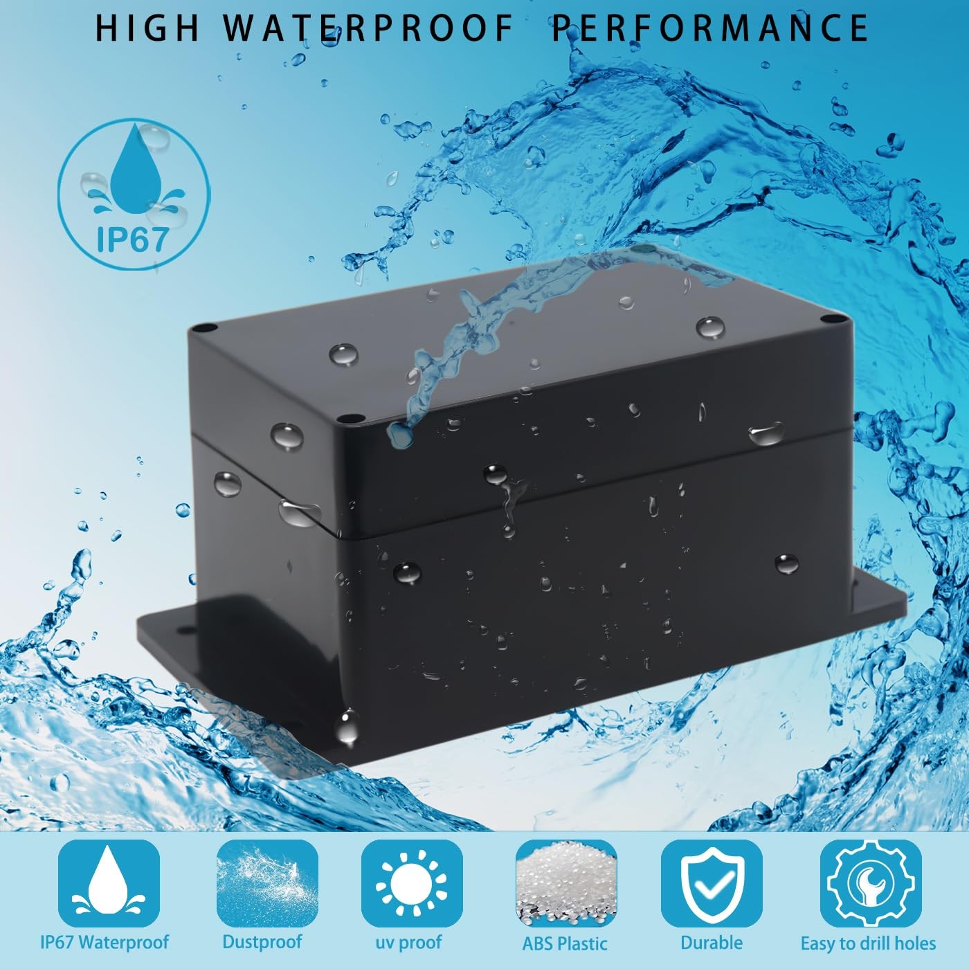 IP67 Waterproof Project Junction Box ABS 6.30×4.33×3.54 Inch 160x110x90 mm