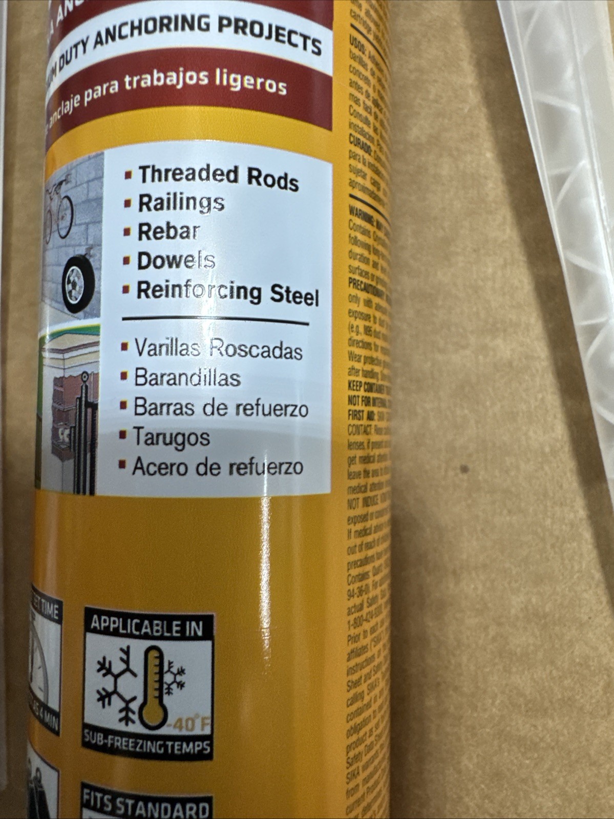 2-Sika 1 112729 Anchoring Adhesive 10.1 oz BB 10/30/25 TESTED ON 07-23-26 GOOD