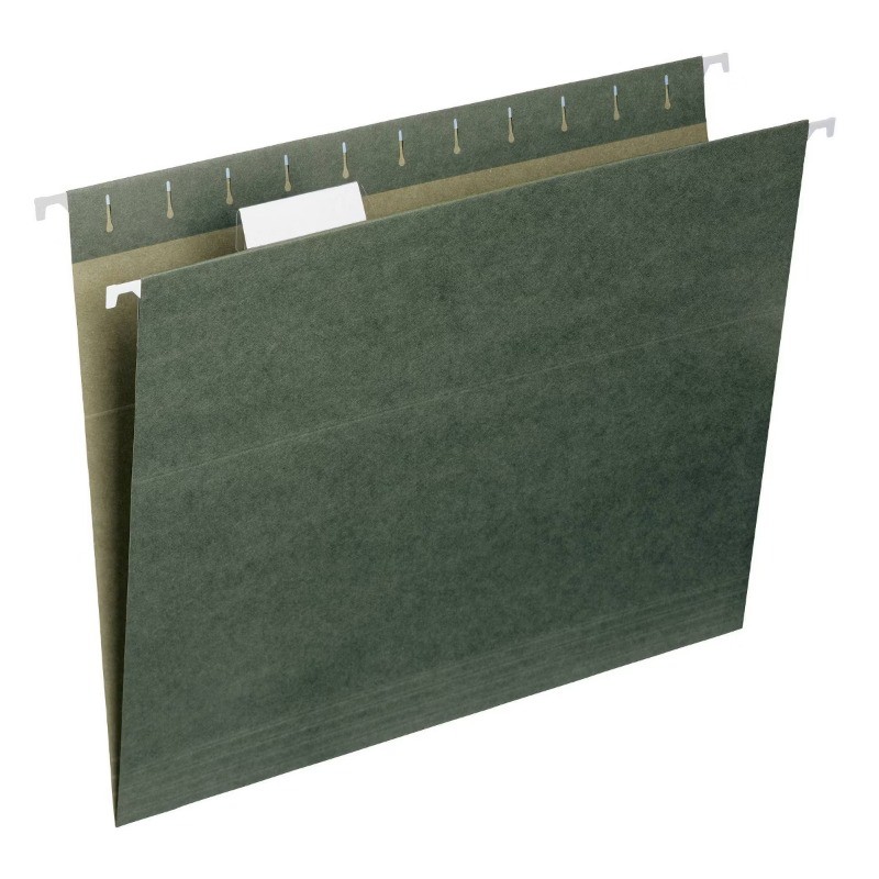20ct Hanging File Folders Green: Paperboard Core, Organizer, 100 Sheets
