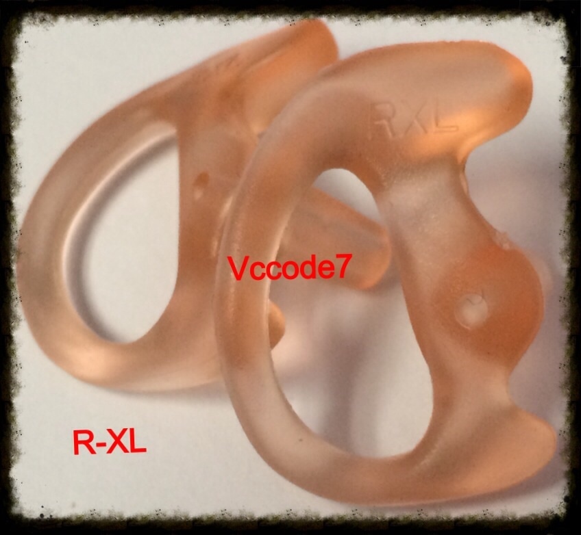 2 RIGHT X-LRG FLESH COLOR COVERT GEL EARMOLDS OPEN EAR INSERT EARPIECE xts ht