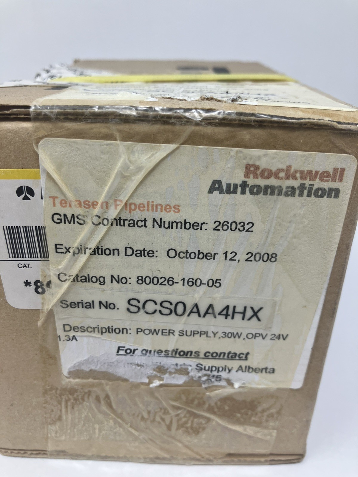 New Factory Sealed Allen Bradley 30W, 24V, 1.3 A Power Supply, P/N 80026-160-05
