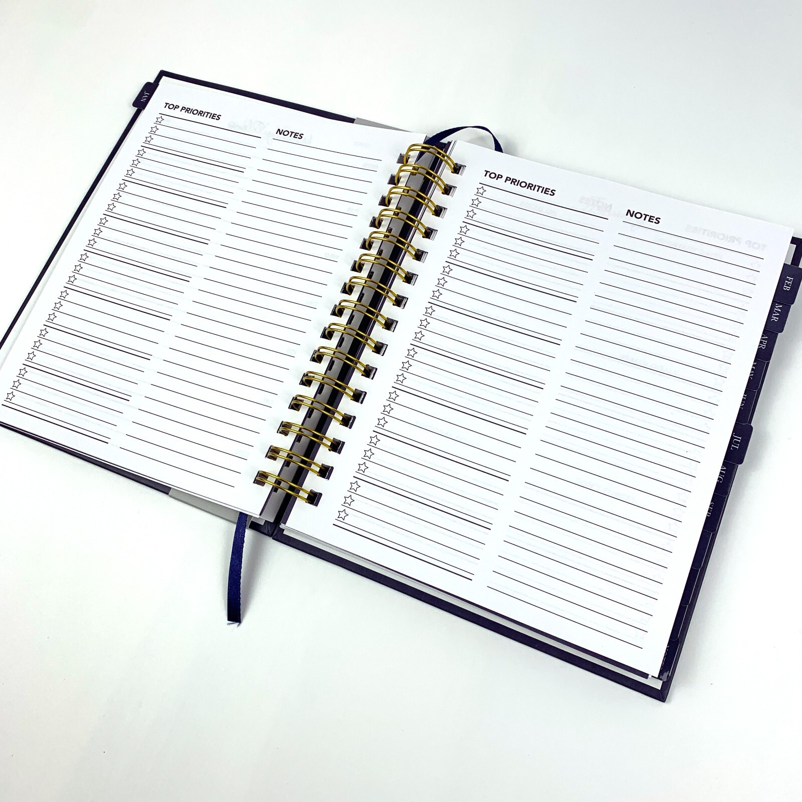 Pembrook Premium Spiral Bound Planner No Date Weekly Monthly Ribbon Bookmark 160