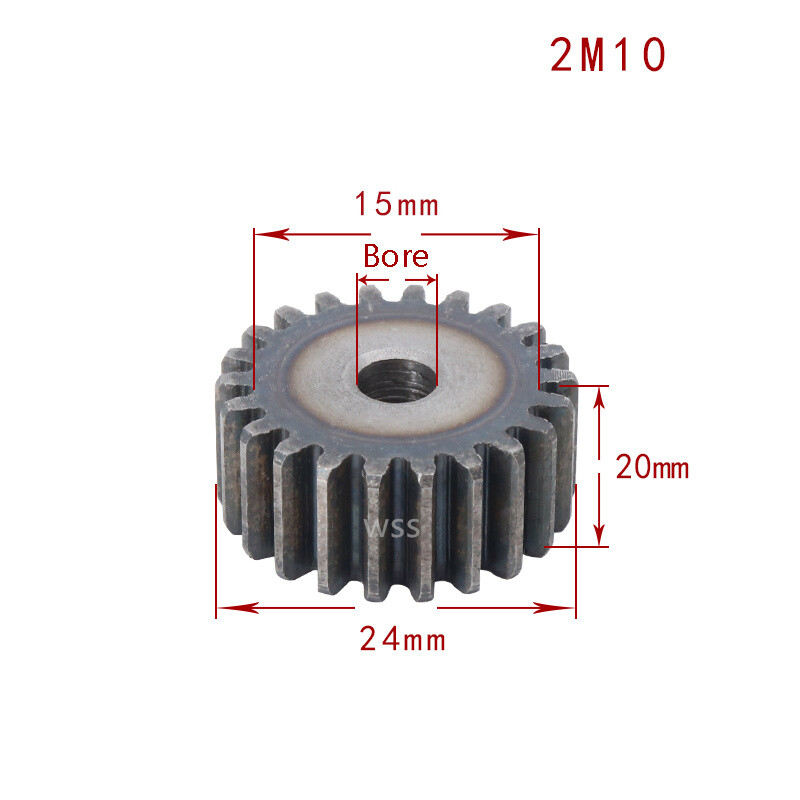 Modulu 2 Spur Gear & Gear Racks 10-130 Tooth 45# Carbon Steel Transmission Gear