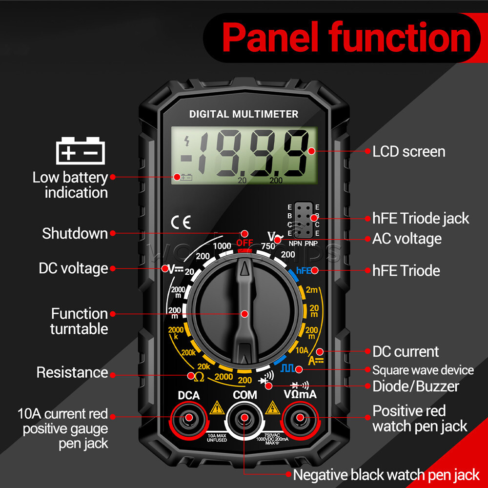ANENG SZ308 Mini Digital Multimeter AC DC Voltage Current Resistance Meter 1999
