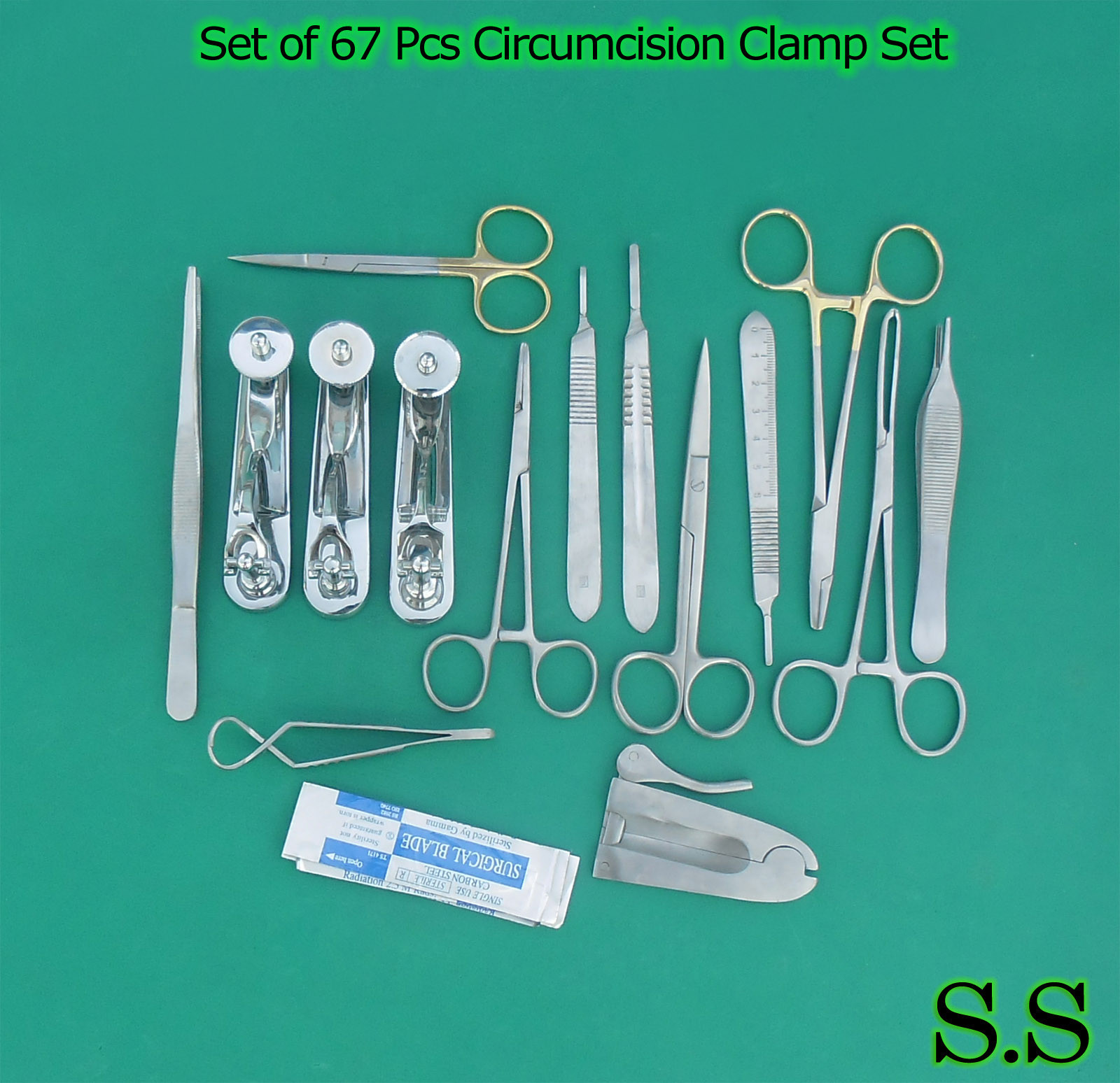 Set of 67 Pcs Circumcision Clamp Set Instruments Surgical Urology Surgery DS-918