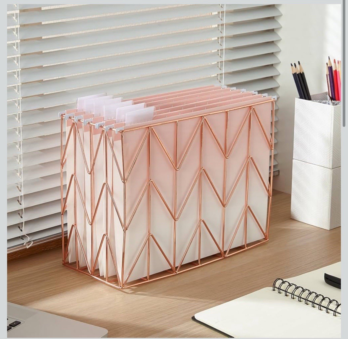 6 Pack Letter Size File Folders Organizer For Filling Cabinet Office Peach