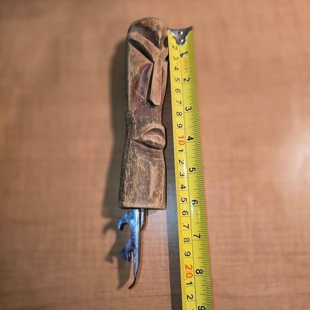 Tiki Statue Wooden Hand Carved Bottle Opener Polynesian Pacific Rim Hawaii
