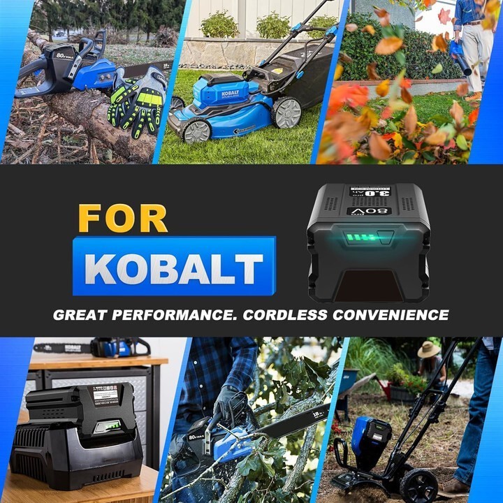 100% 3.0Ah 80V Max Lithium Ion Battery for Kobalt KB280-06 KB2580-06 KB680-06