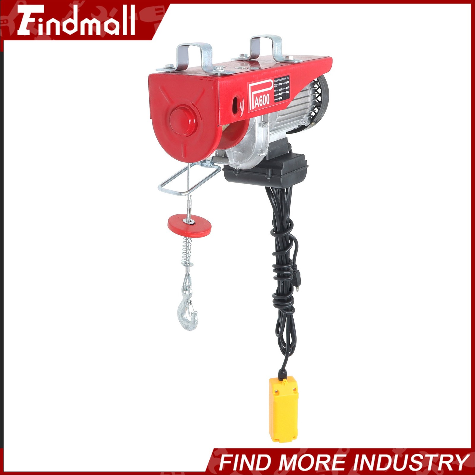 Findmall Electric Hoist 1320lbs Crane Winch with 14FT Wired Remote Control 110V