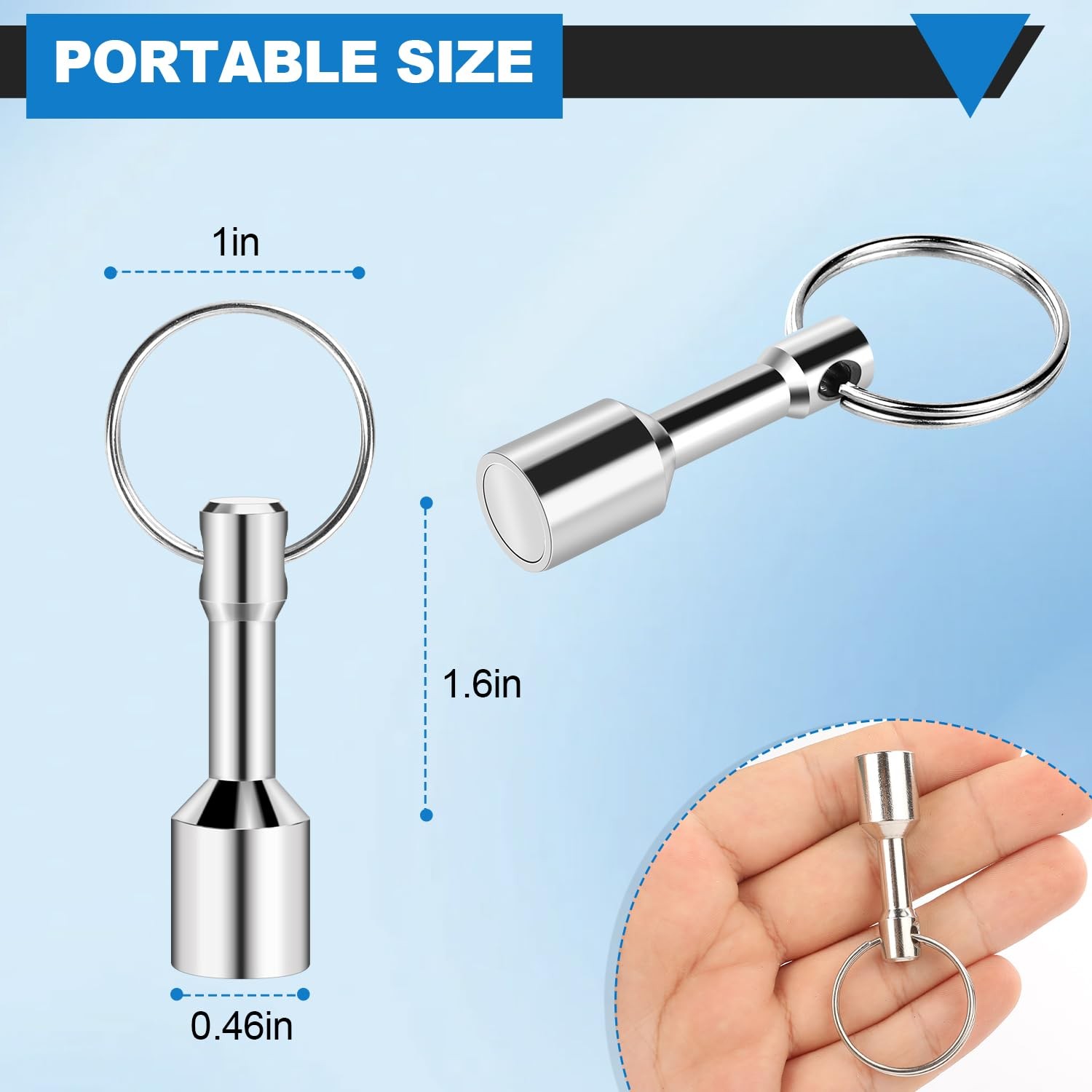 Keychain Magnet for Testing Brass, Pocket Magnet Key Chain with Strong Magnetic
