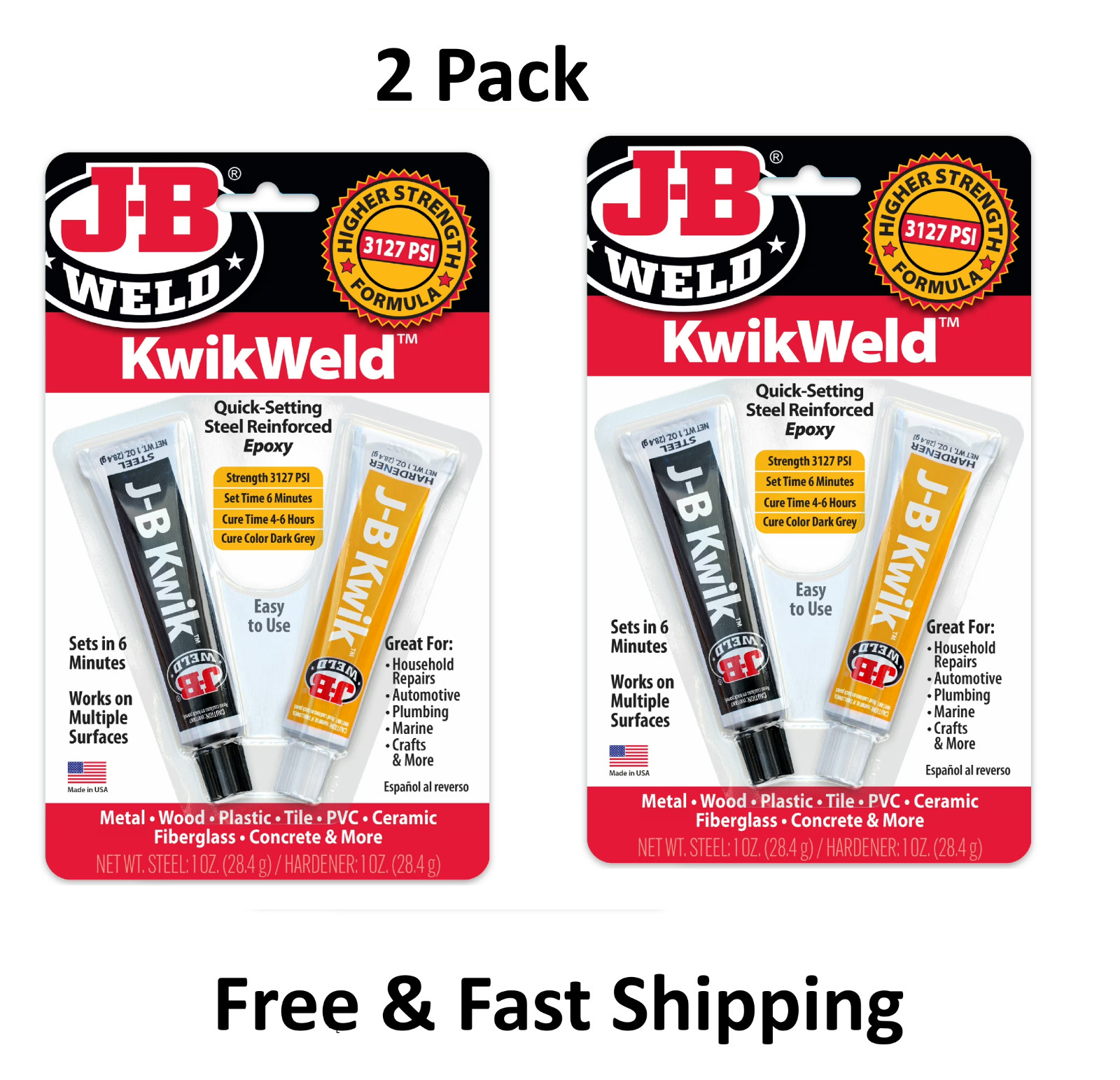 J-B Weld 8265S Original Cold-Weld Steel Reinforced Epoxy – 2 oz
