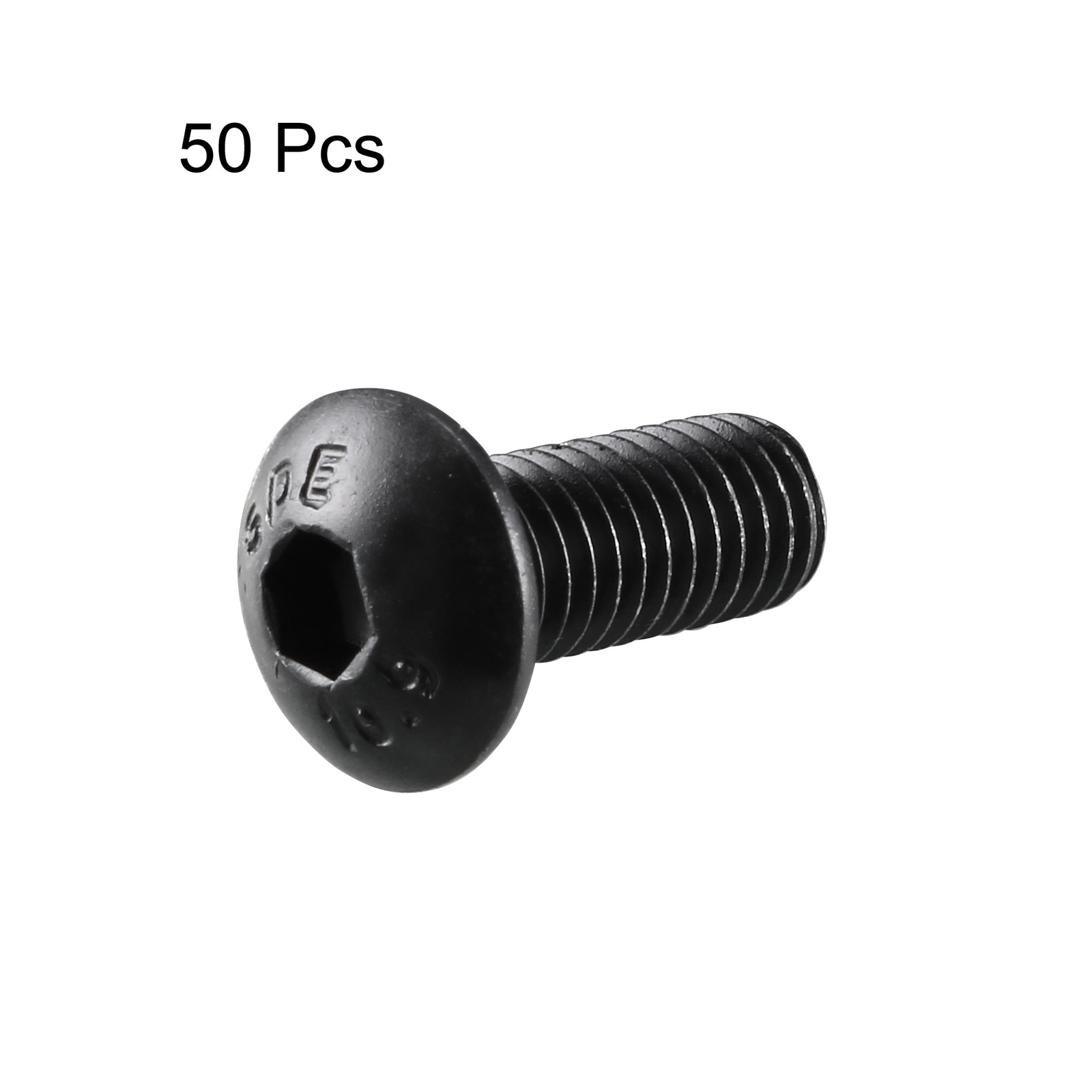 50pack M5x12mm 10.9 Alloy Steel Button Head Hex Socket Cap Screw Bolt Black