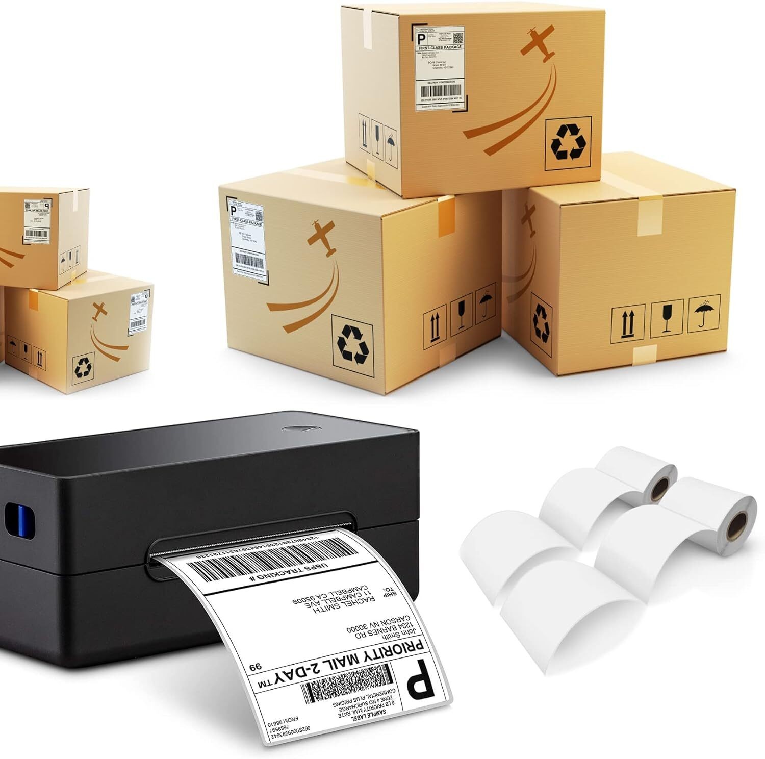 Direct Thermal Shipping Labels 2×1 2×2 4×6 3×1 3×2 4×3 2.25×1.25 4×2 2.625×1
