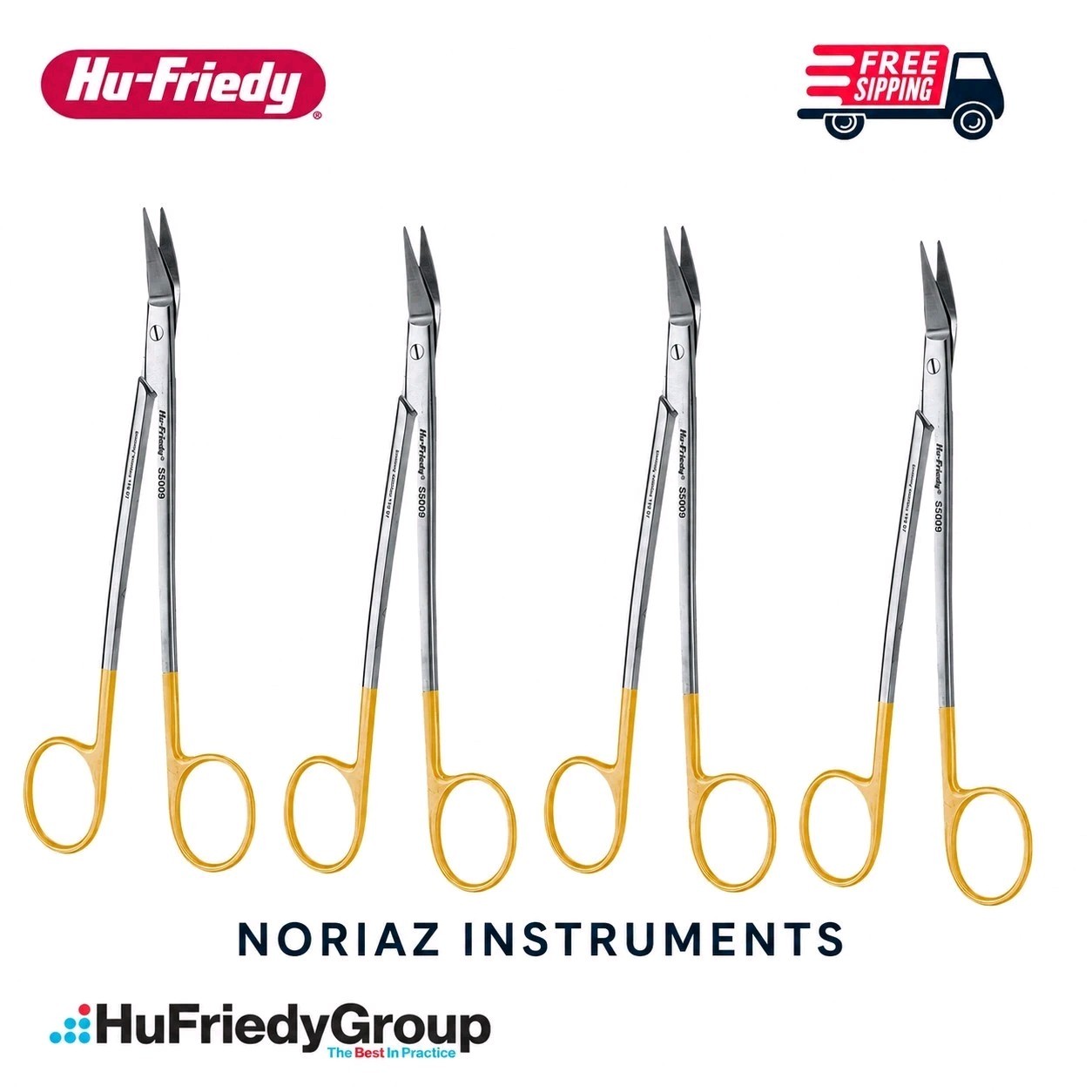Share Hu-Friedy S5009 6″ Dean Perma Sharp Dental Surgical Scissors – 4pcs