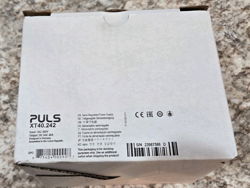 Puls XT40.242 Power Supply, 3-Phase, 24V, 40A, 960W – Illinois Stock – NIB