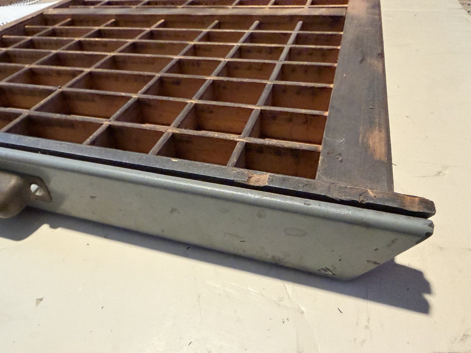 Ludlow Vintage Letterpress Printer Drawer Tray 27 X 16”-98 Spaces