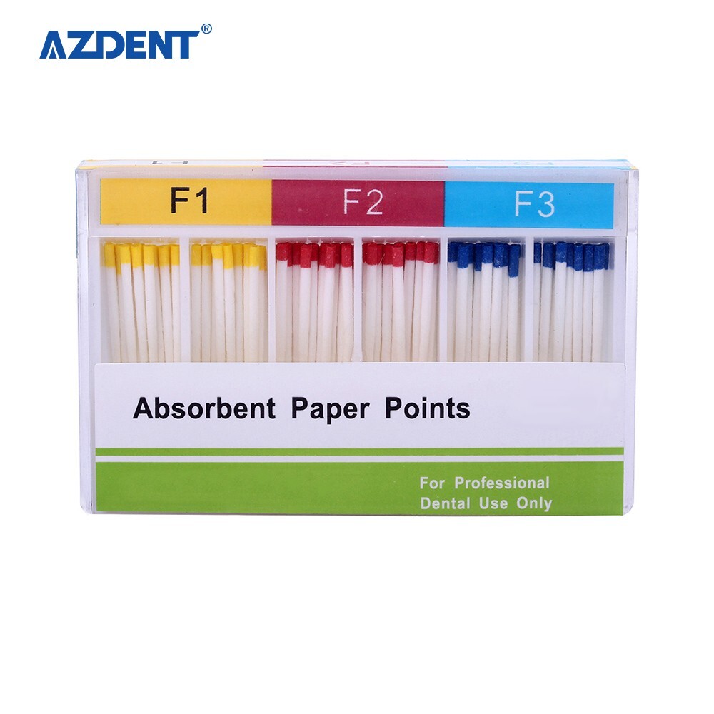100PCS Dental Puntos Absorbentes de endodoncia para Endo Root Canel F1, F2, F3