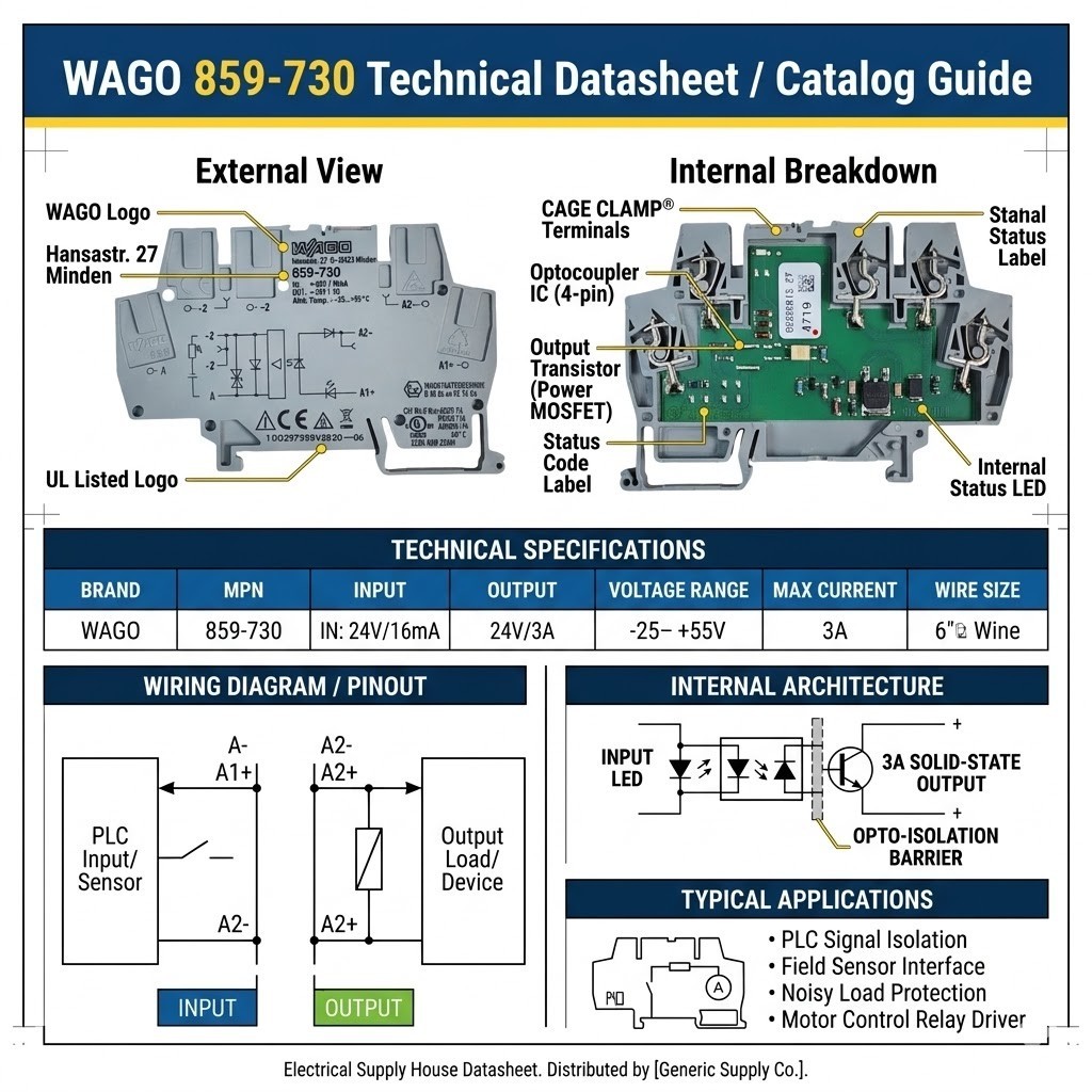 Wago 859-730 Optocoupler Terminal Block