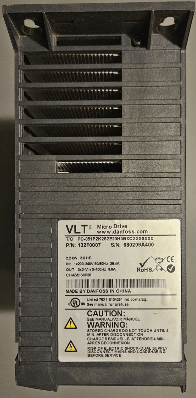 Danfoss VLT FC51 Inverter/Micro Drive Single Phase Input W/out Control Panel