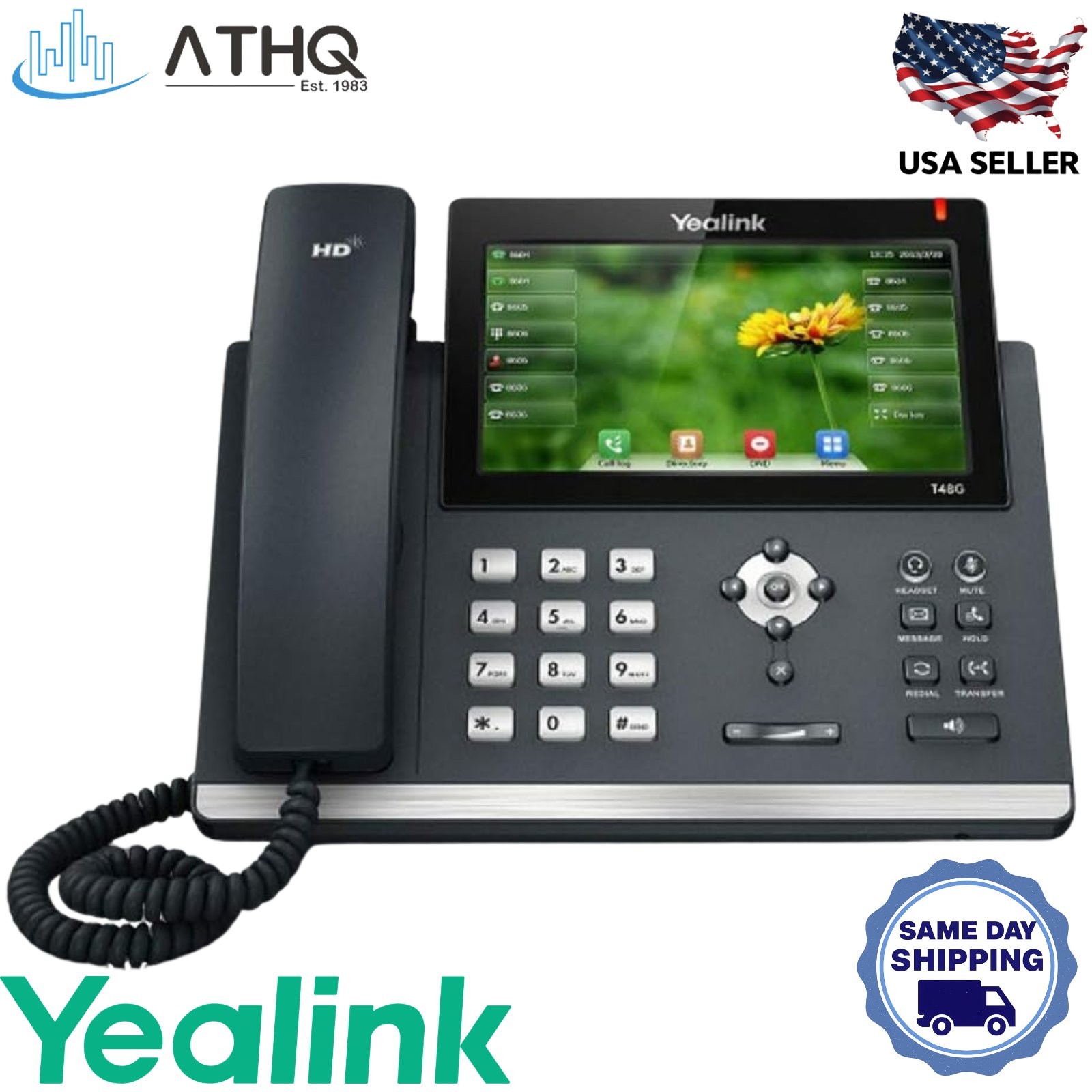 Yealink SIP-T48S 16-Line PoE IP Phone 7″ Color Touchscreen GigE SIP VoIP – NEW