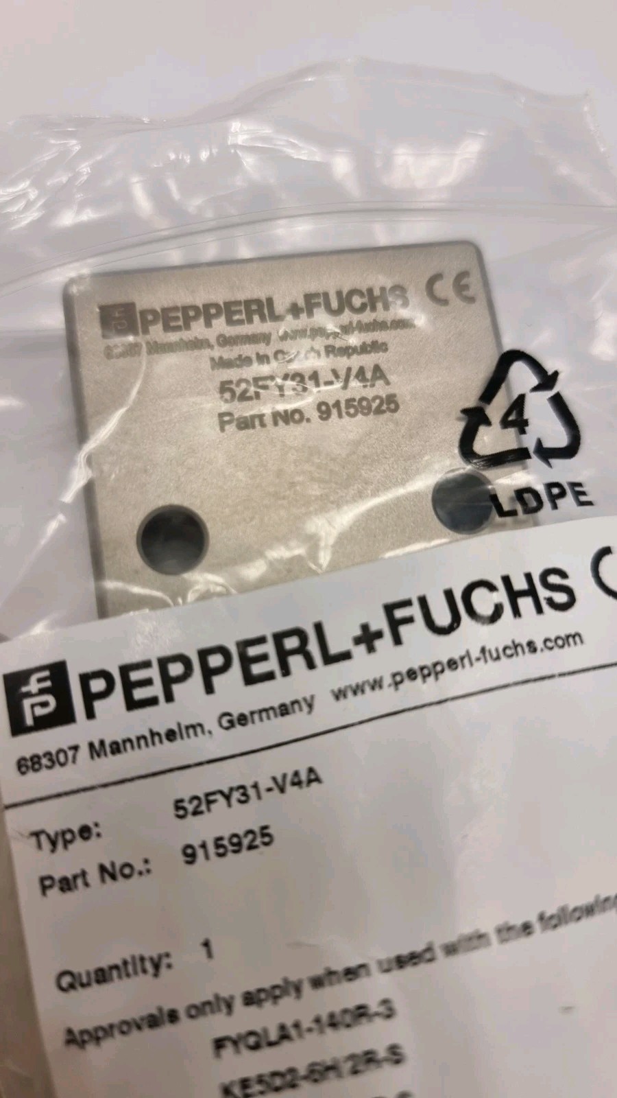 PEPPER+FUCHS Set 50FY41-V4A-12-KIT (915923)+ 52FY31-V4A (915925)