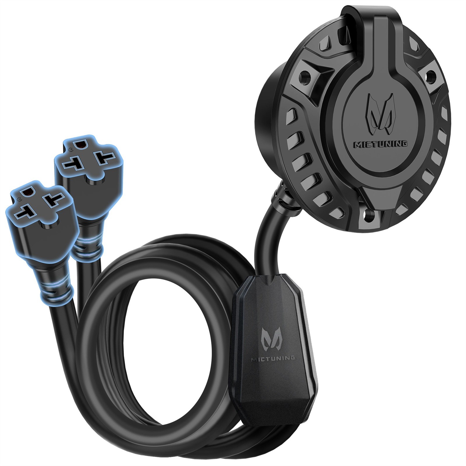 5-in-1 20Amp AC Port Plug Power Adapter, T-Blade 20» Extension Cable Y Splitter