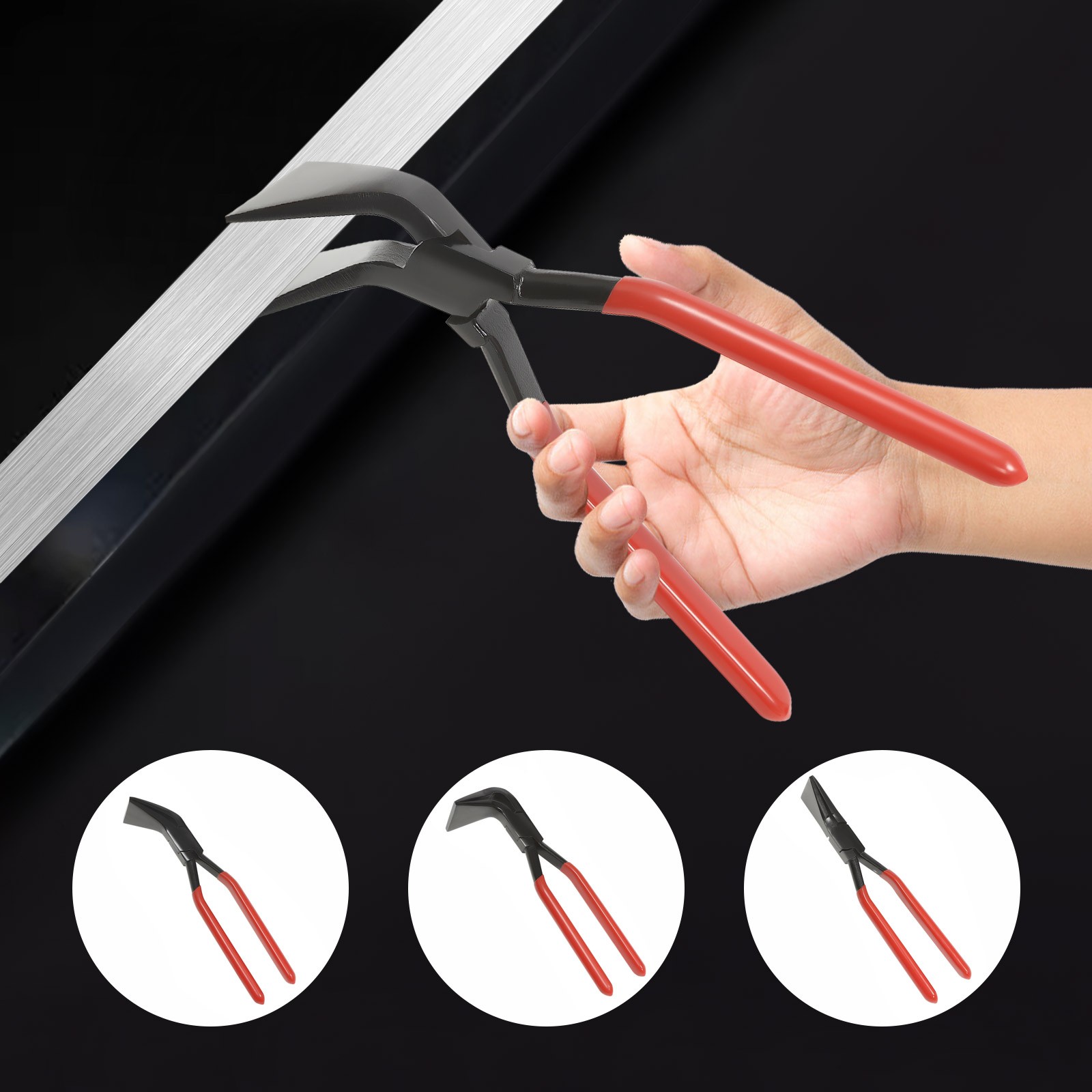 3-Piece Sheet Straight Bending Plier Hand Seamers Sheet Metal Tool 45° & 90°
