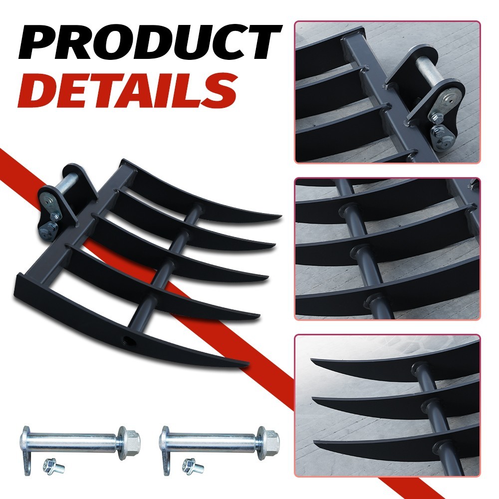 HUAYEE Mini Excavator 500mm Rake Attachment for 1-3 ton Digger with pinsx2