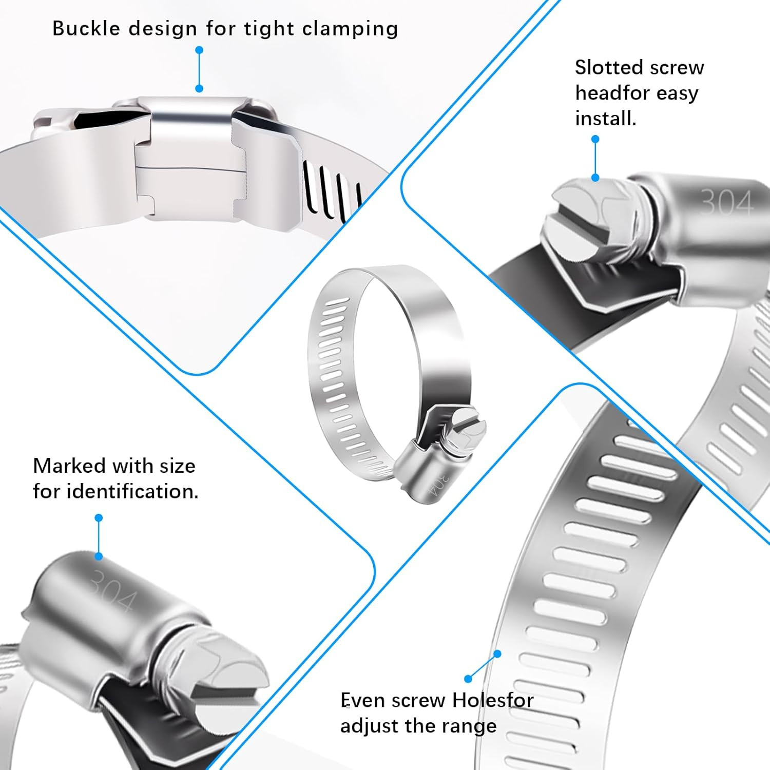 Hose Clamps Assortment Kit Are Used For Home Garden Automotive Connections 24PCS
