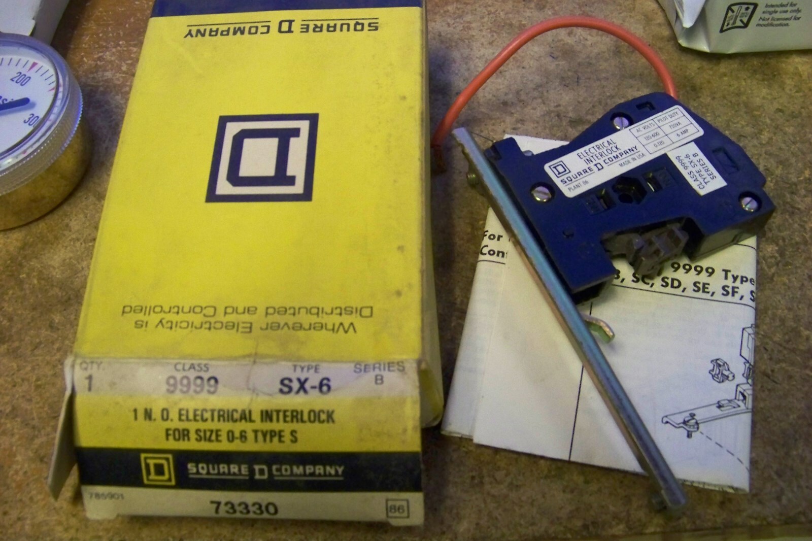 square d 999sx6 electrical interlock for size 0-6 type s (A)