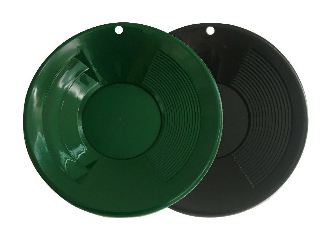 Gold Pan 10 Inch | BLACK or GREEN | Double Riffle | Plastic High Quality Mining