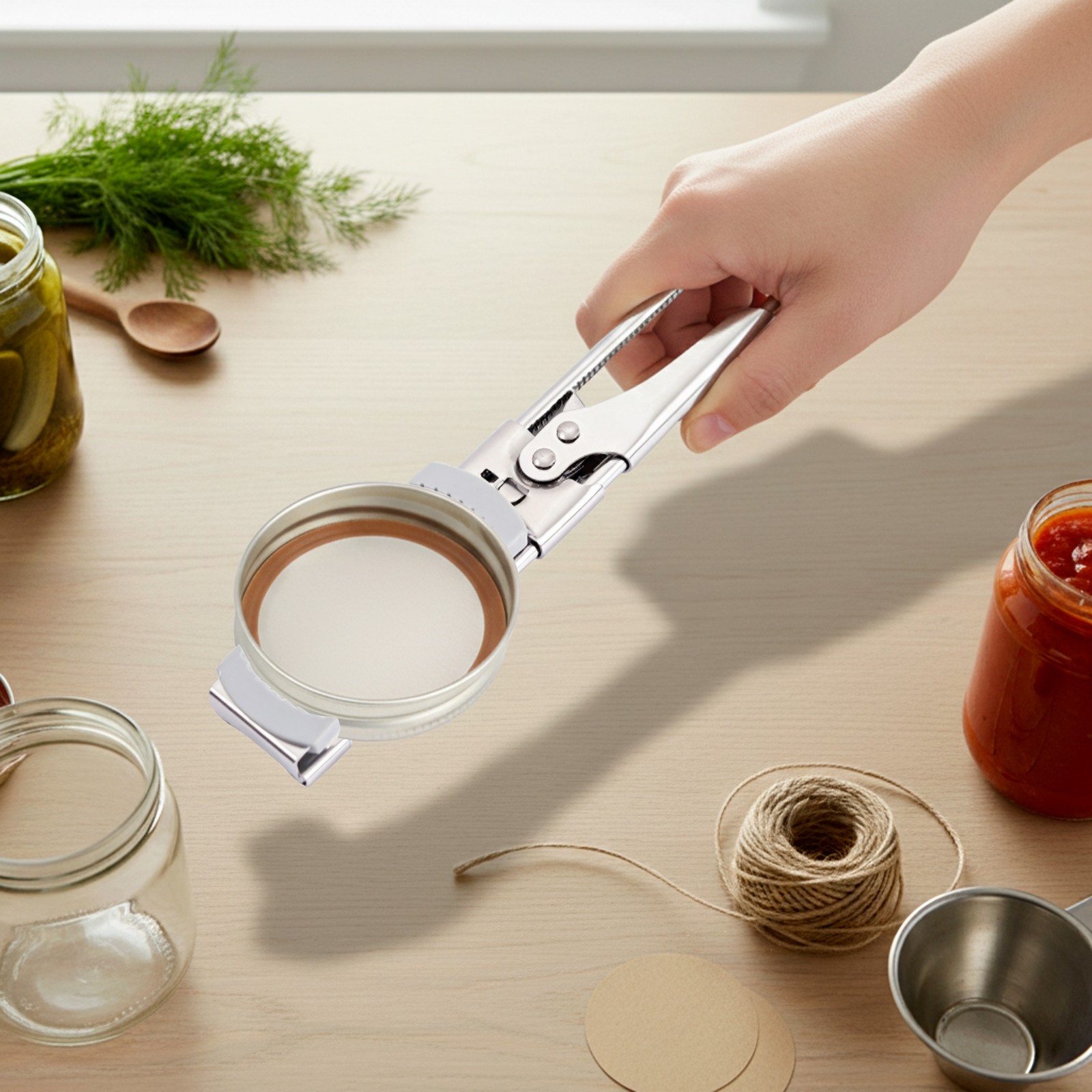 Can Opener for Seniors, Adjustable Stainless Steel Jar Opener, Can Opener Set