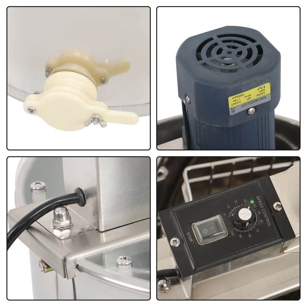 Electric Honey Extractor 3 Frames Stainless Steel Beekeeping Equipment 1300RPM