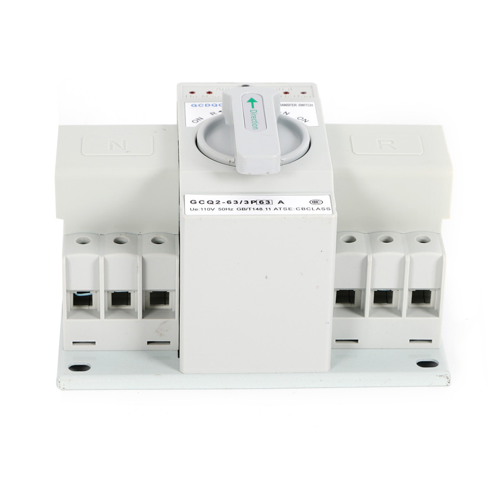 Manual 110V Dual Power Automatic Transfer Switch 3P Generator Changeover Switch