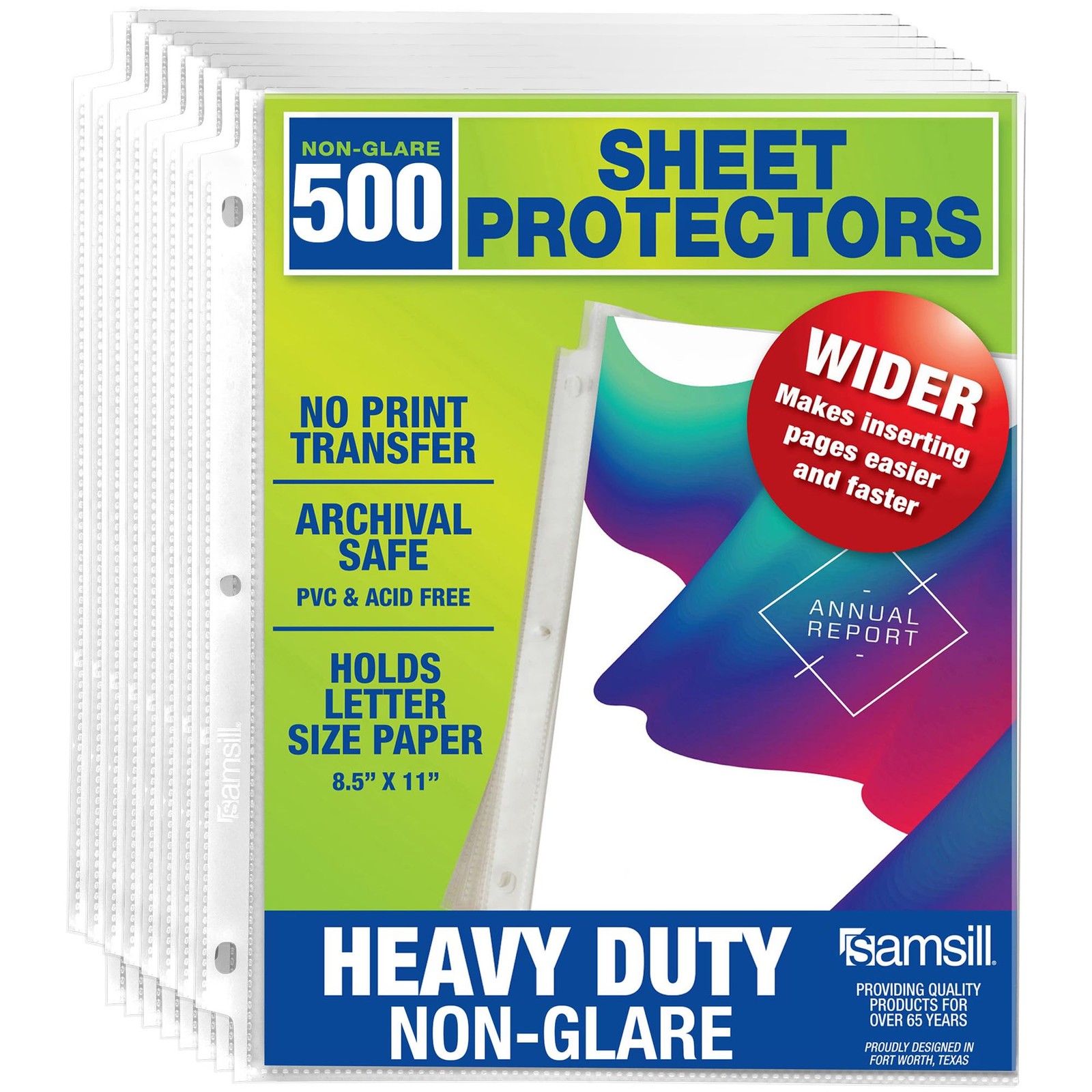 500 Pack Heavy Duty Sheet Protectors 8.5×11 Inch Non-Glare Top Loading Acid Free