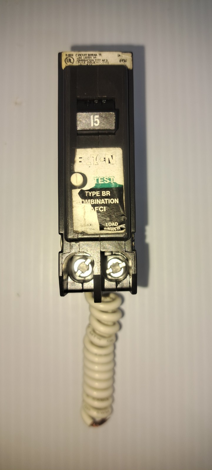 Eaton BRCAF115 15 Amp 1 Pole 120V Combination AFCI Circuit Breaker Flaw