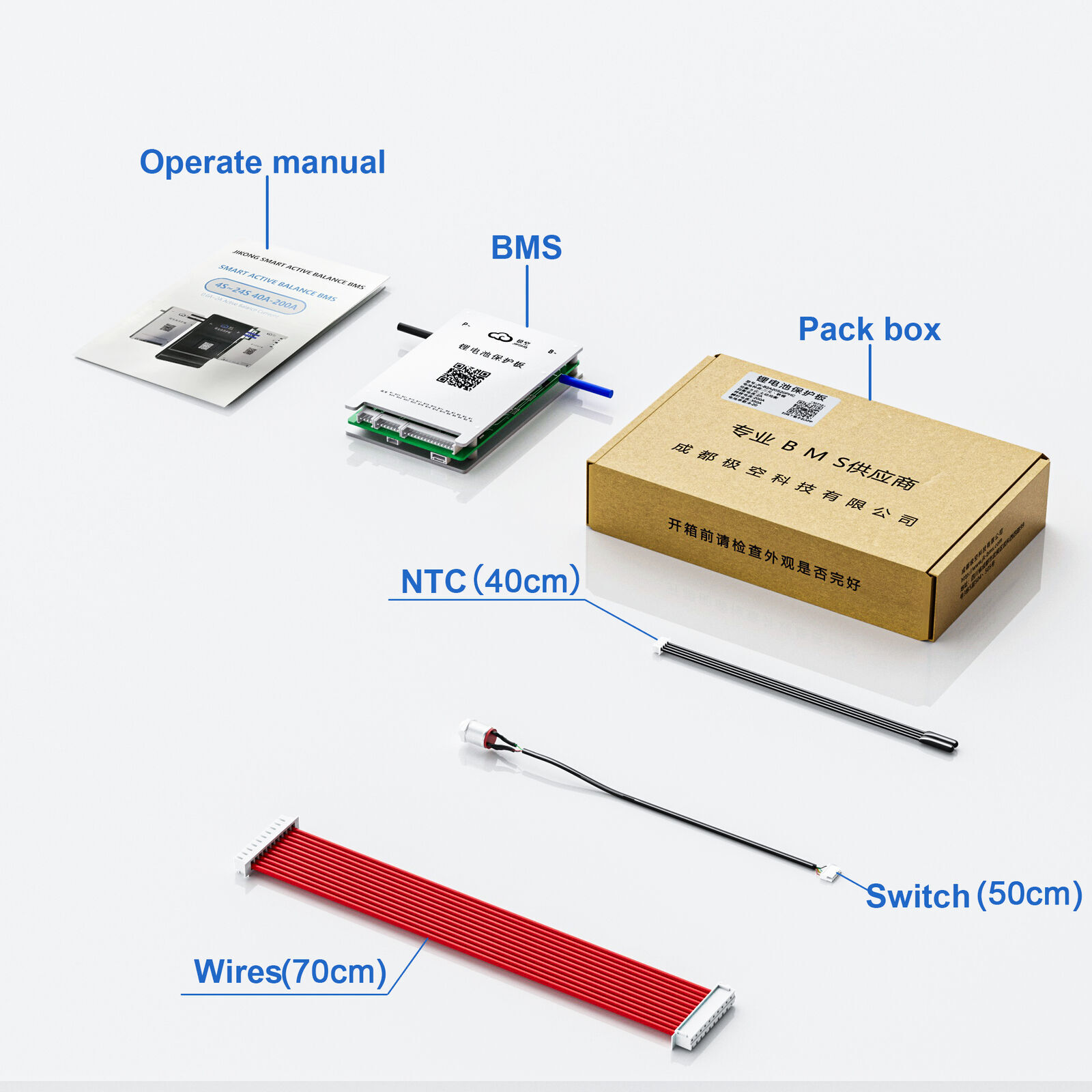 JIKONG Smart BMS 7~24S 0.6A Balance 80A Charge 4 LFP LTO Li-Ion Battery BT RS485