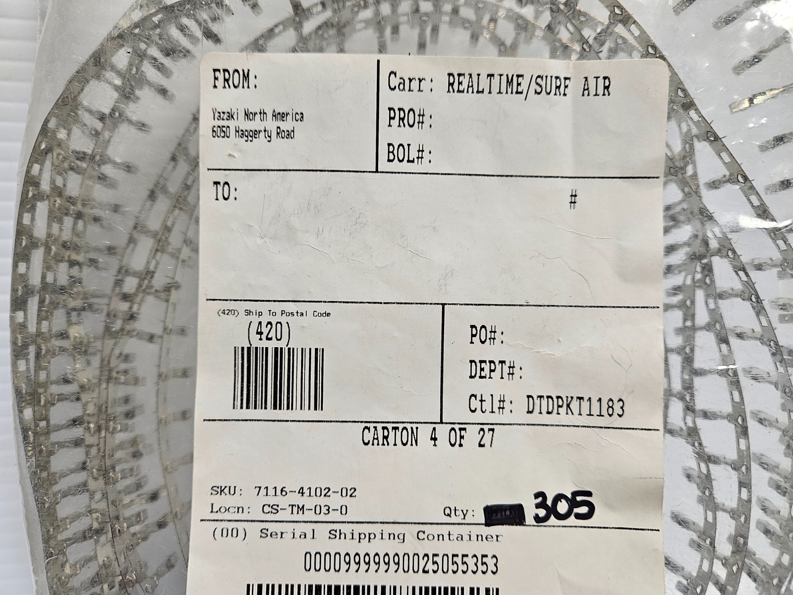 Lot of 305 Yazaki 7116-4102-02 Crimp Wiring Terminal Pin Connector New