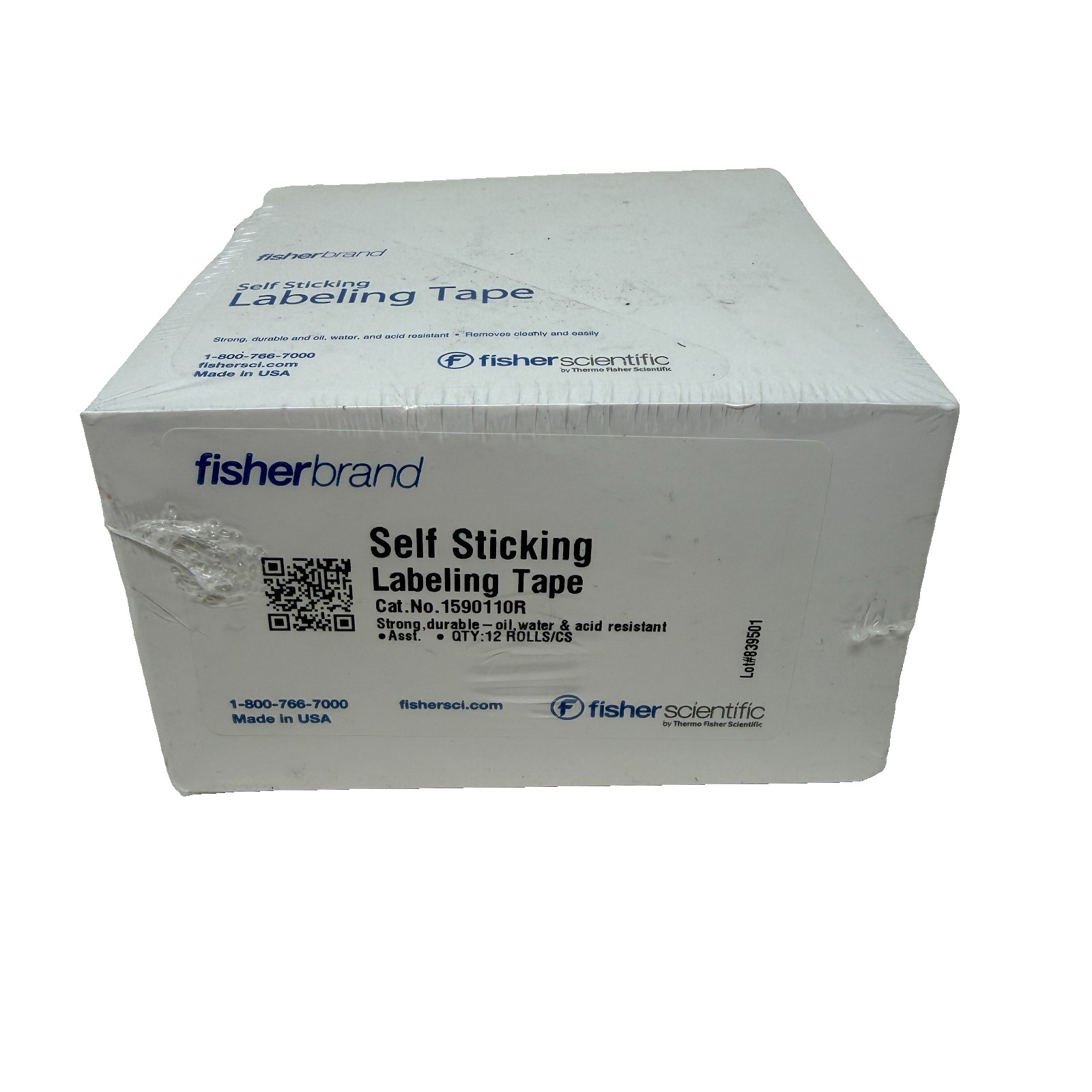 Fisherbrand 1590110R Self Sticking Labeling Tape 12 Rolls/Case Made in USA – New