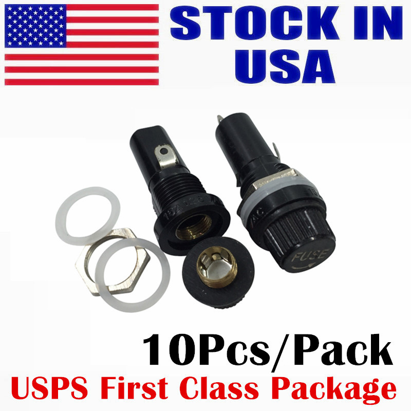 Panel Mount Screw Cap Fuse Holder Case for 6X30 MM Glass Tube FUSE – 10 Pack
