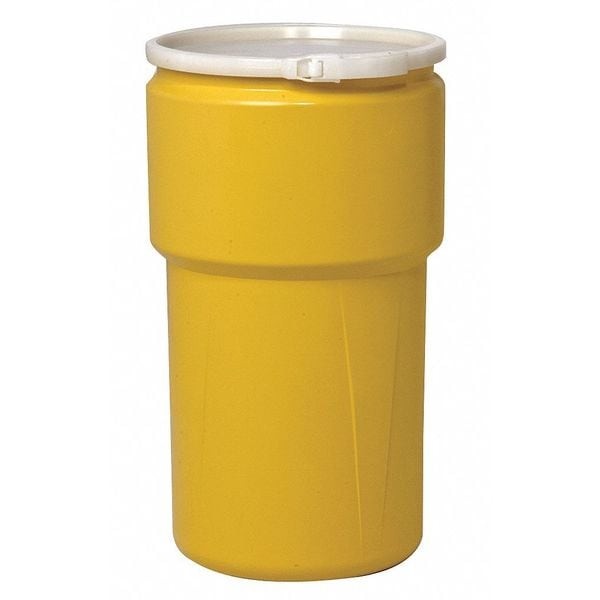 Eagle Mfg 1601 Open Head Overpack Drum, Polyethylene, 30 Gal, Unlined, Yellow
