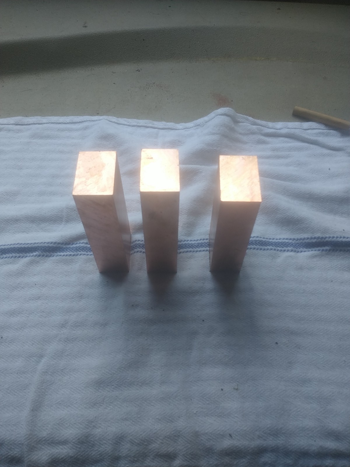 Lot Of 3pcs C110 Copper Bars 1X1 1/2 X 4 1/8 Long You Get 3bars For 40.00