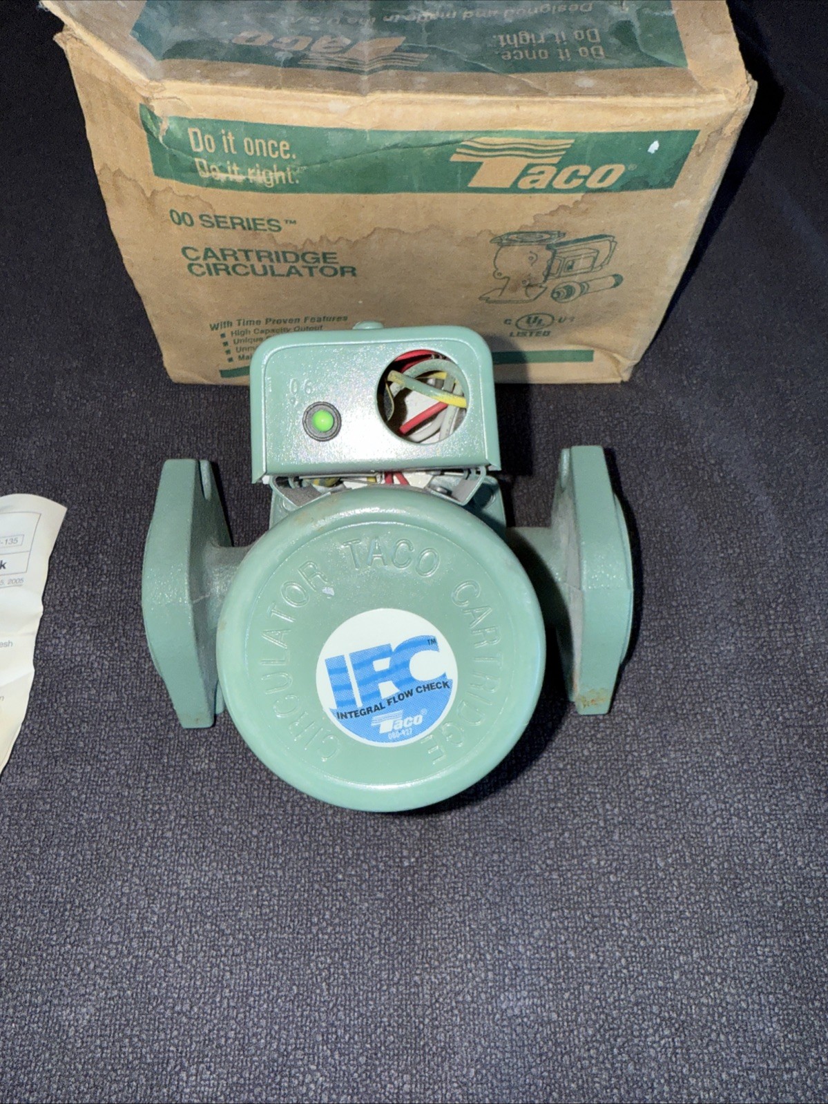 New Taco 00R-F6-1IFC Cast Iron Cartridge Circulator Pump Flanged, 1/25 HP 23 GPM