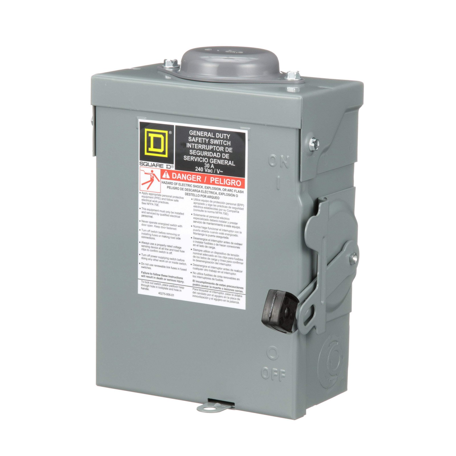 D221NRB Square D Series E Disconnect 240V ACV 30A Fusible Switch