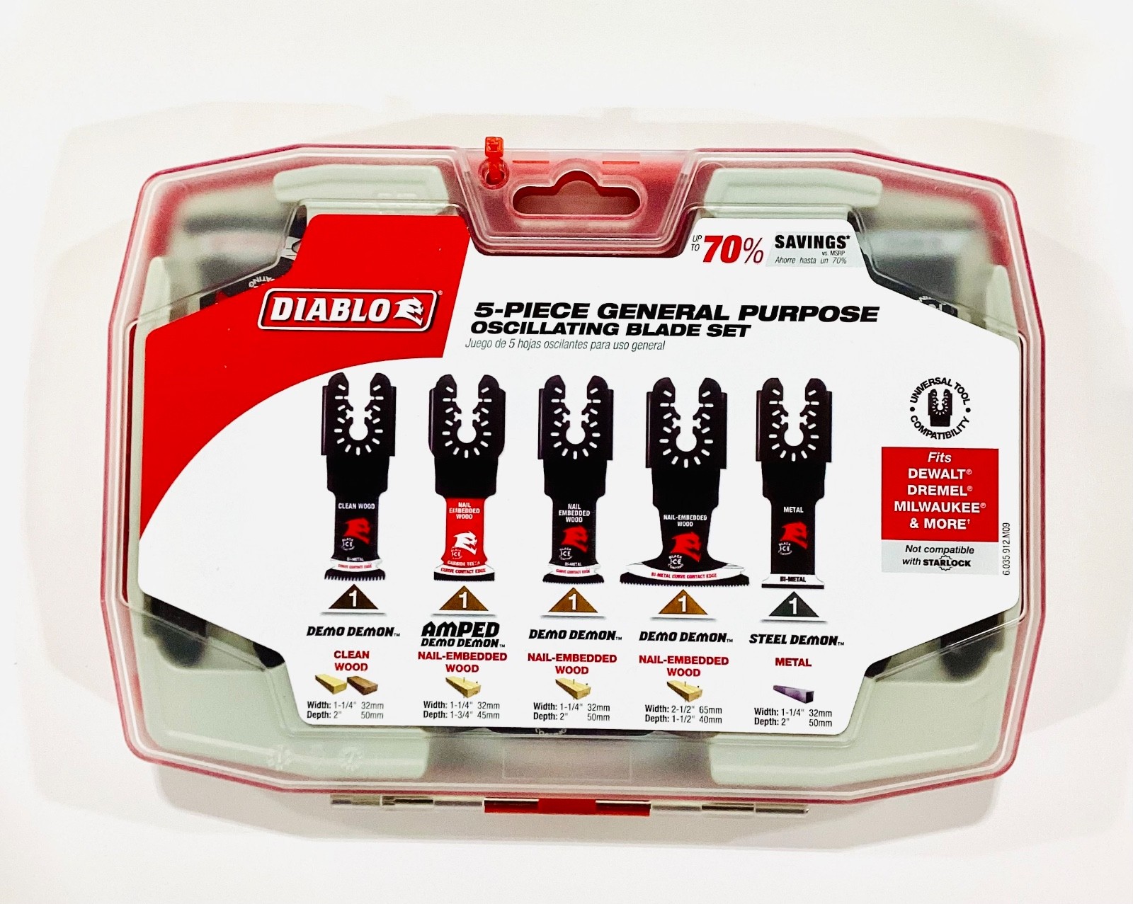 DIABLO DOU5SPC 5 Piece Universal Fit General Purpose Oscillating Blade Set (New)