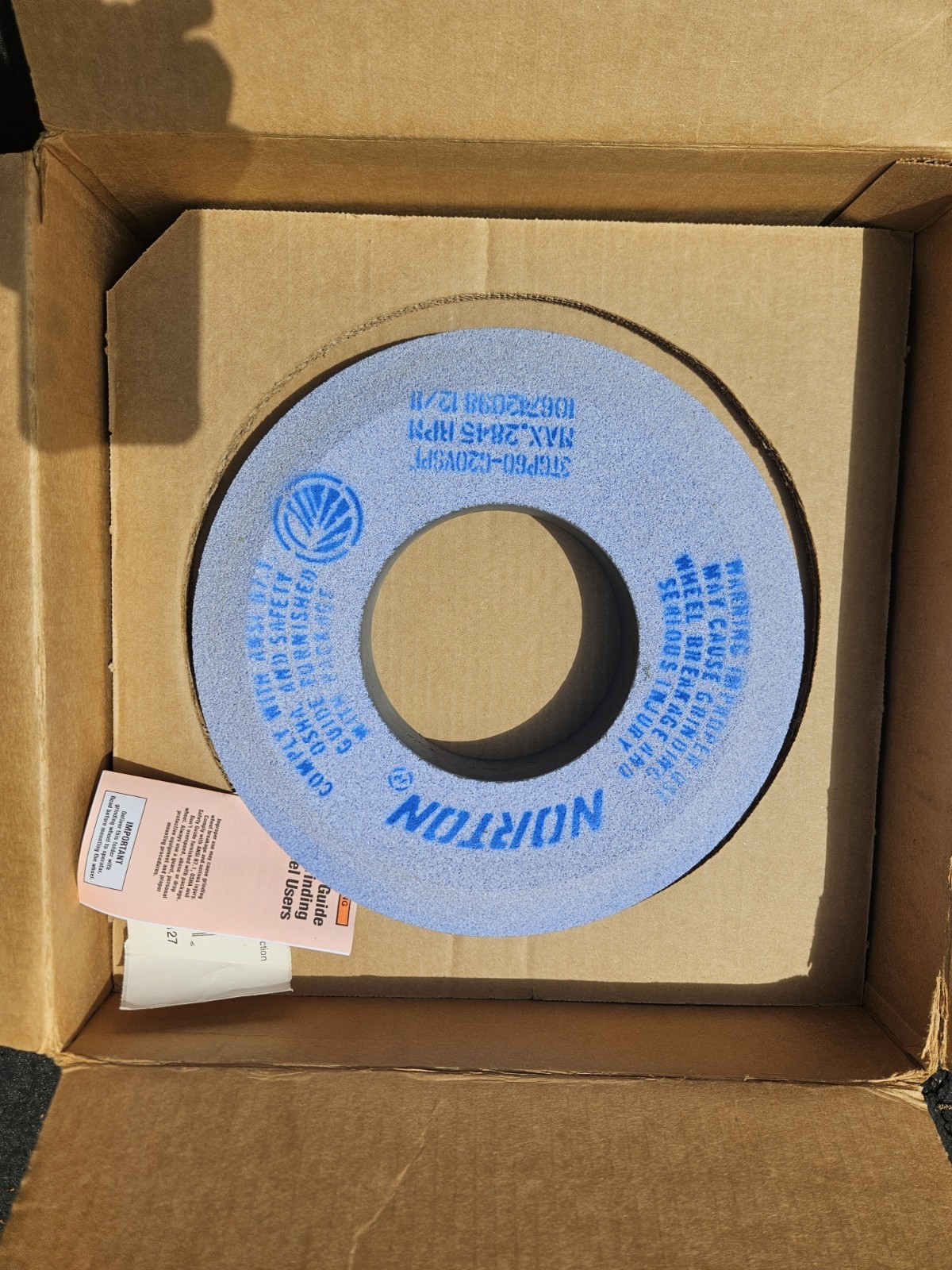 Norton Abrasives 3TGP60-G20VSPF Grinding Wheels Set of 3 290x45x127 Bevel Edge