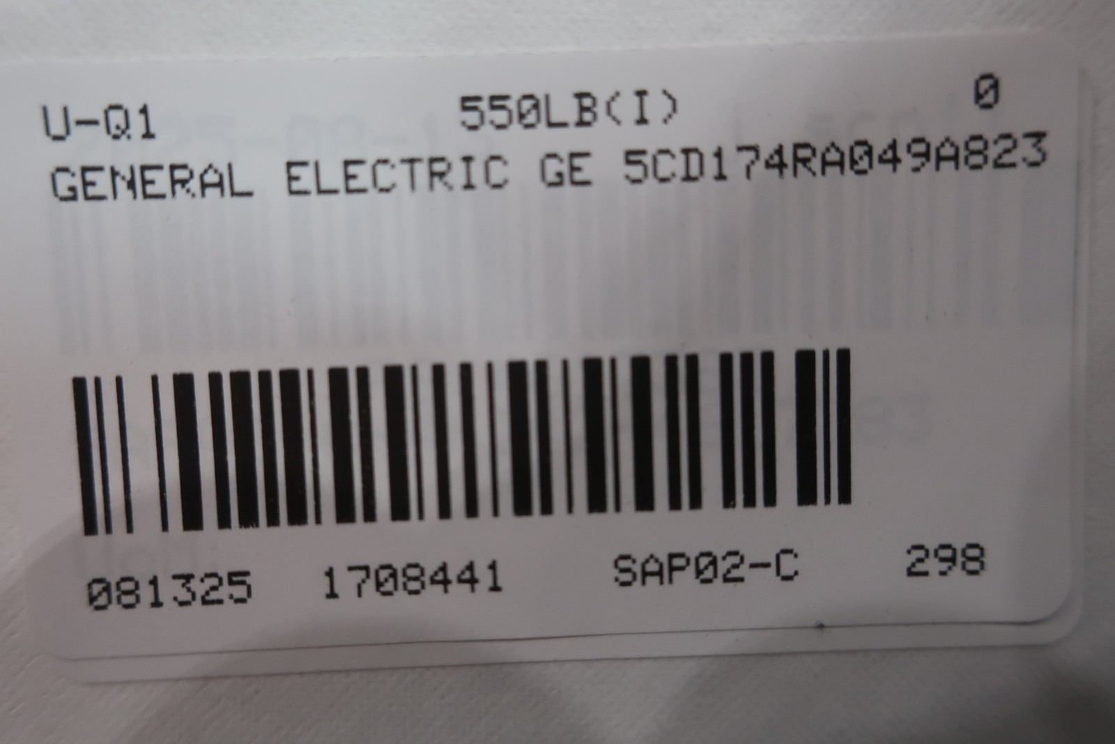 General Electric Ge 5CD174RA049A823 Kinamatic Motor Cd288at 25hp 2300rpm 500v-dc