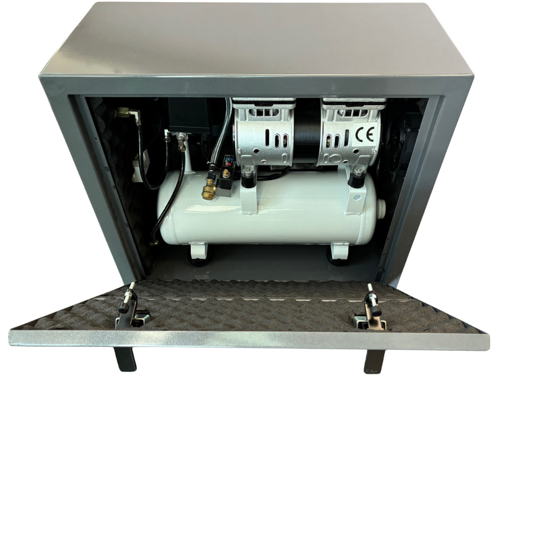 SMTmax SL-40SP Enclosed Oil-Free Dental Air Compressor – Quiet, Mobile, & (110v)